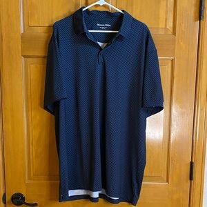 Mizzen+Main Navy Polo with Microdot Pattern